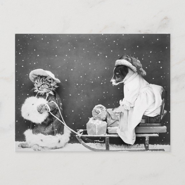 Weihnachten im Vintage-Stil Postkarte (Vorderseite)