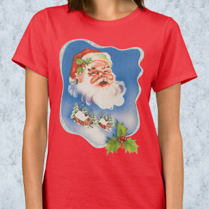 Weihnachten im Vintage-Stil, Retro-fröhlicher Weih T-Shirt