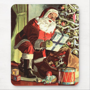Weihnachten im Vintage-Stil, Retro-Weihnachtsmann  Mousepad