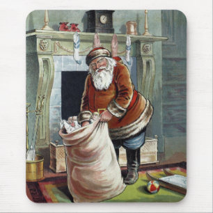 Weihnachten im Vintage-Stil, Sankt Nikolaus am Kam Mousepad
