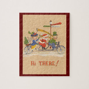 Weihnachten im Vintage-Stil, Santa Claus fährt Fah