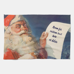 Weihnachten im Vintage-Stil, Santa Claus Naughty N Geschirrtuch