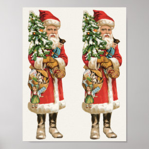 Weihnachten im Vintage-Stil, Scherenschnittbild vo Poster