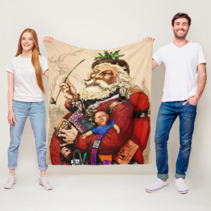 Weihnachten im Vintage-Stil, viktorianische Santa- Fleecedecke