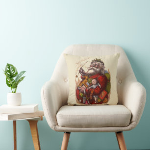 Weihnachten im Vintage-Stil, viktorianische Santa- Kissen