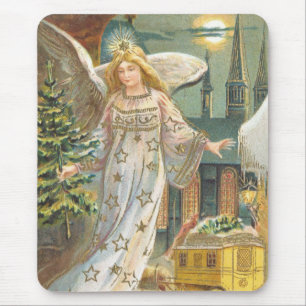 Weihnachten im Vintage-Stil, viktorianischer Engel Mousepad