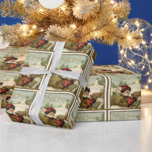 Weihnachten im Vintage-Stil, viktorianischer Weihn Geschenkpapier