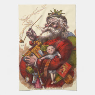 Weihnachten im Vintage-Stil, viktorianischer Weihn Geschirrtuch