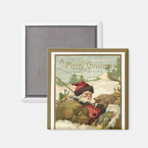Weihnachten im Vintage-Stil, viktorianischer Weihn Magnet