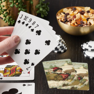 Weihnachten im Vintage-Stil, viktorianischer Weihn Spielkarten