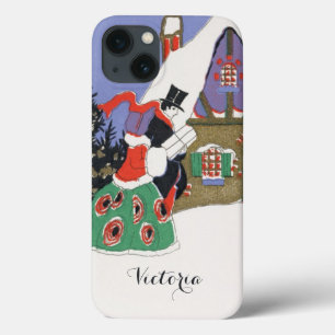 Weihnachten im Vintage-Stil, viktorianisches Paar  iPhone 13 Hülle