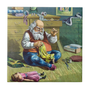 Weihnachten im Vintage-Stil, Weihnachtsmann bastel Fliese