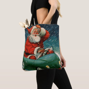 Weihnachten im Vintage-Stil, Weihnachtsmann in ein Tasche