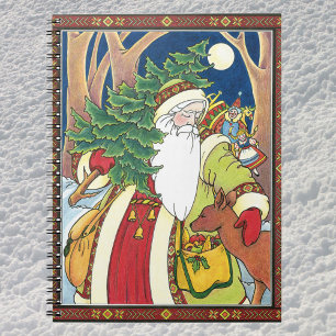 Weihnachten im Vintage-Stil, Weihnachtsmann mit Hi Notizblock