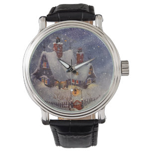 Weihnachten im Vintage-Stil, Weihnachtsmann-Werkst Armbanduhr