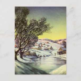 Weihnachten im Vintage-Stil, zugefrorener See mit 