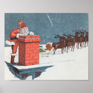 Weihnachten im Vintage - Weihnachtsfeiertag Poster