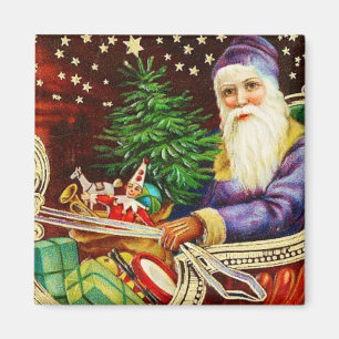 Weihnachten im Vintagen Magnet von Sleigh