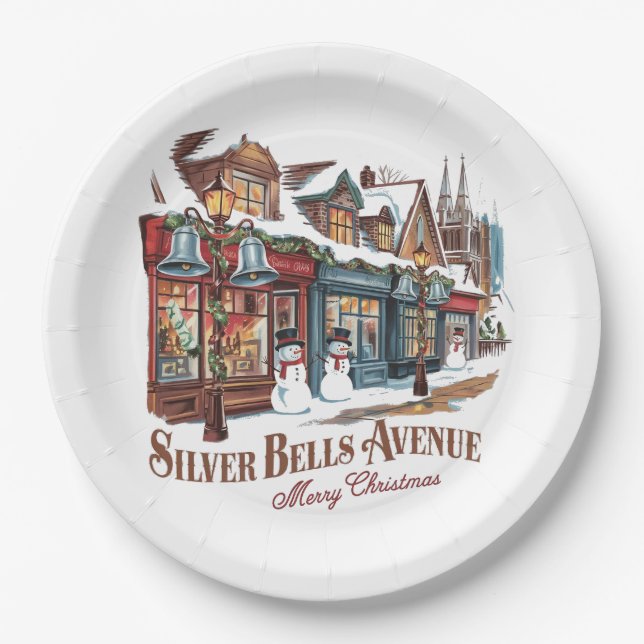 Weihnachten im Vintagen Stil Pappteller (Vorderseite)