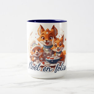 Weihnachten im Wahnsinn Zweifarbige Tasse