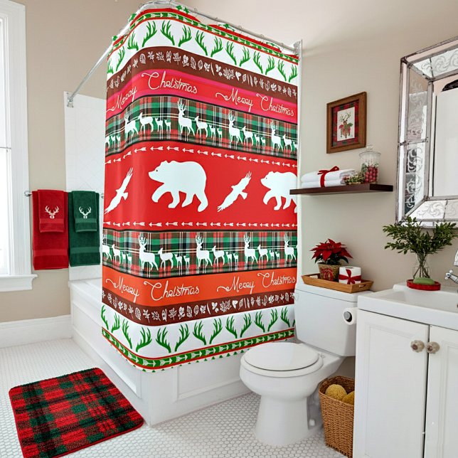 Weihnachten im Wald Duschvorhang (Von Creator hochgeladen)