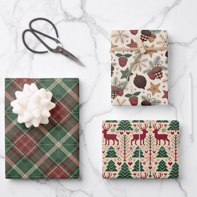 Weihnachten im Wald   Geschenkpapier Set (Vorderseite)