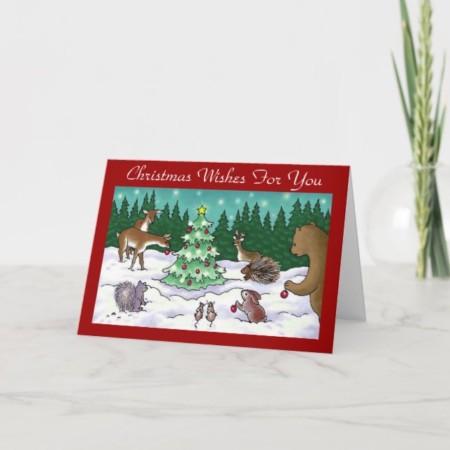 Weihnachten im Wald - Grußkarte (Vorderseite)