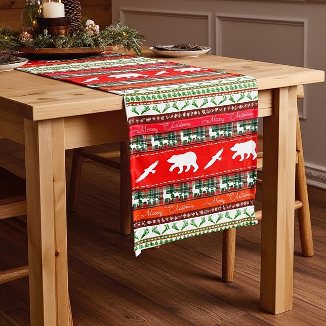 Weihnachten im Wald Mittelgroßer Tischläufer (Von Creator hochgeladen)