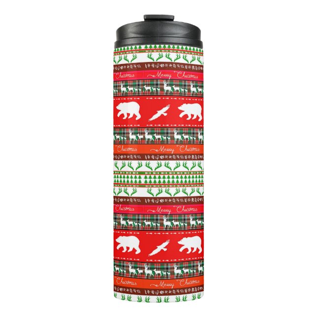 Weihnachten im Wald Thermosbecher (Vorderseite)