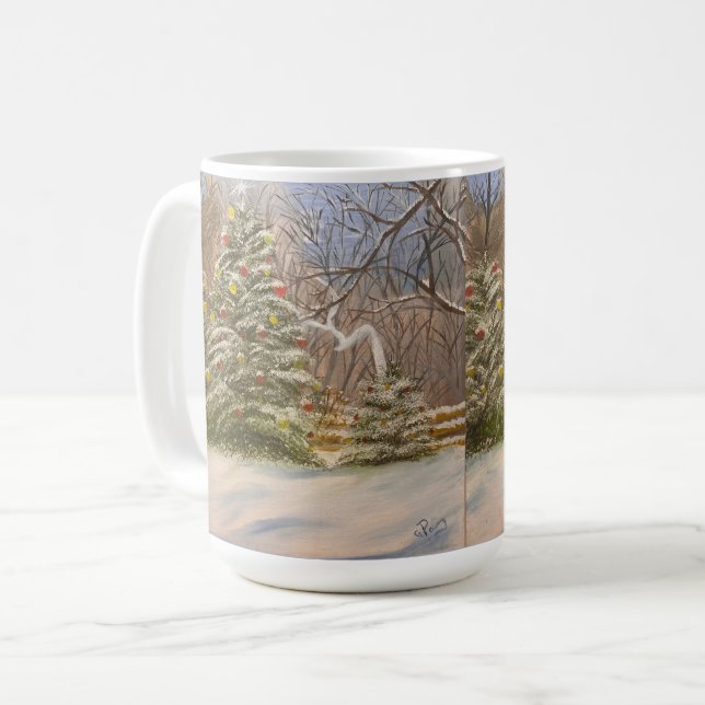 Weihnachten im Wald, von Gary Poling Kaffeetasse (Vorderseite Links)