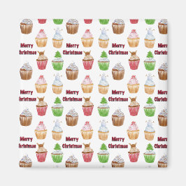 Weihnachten im Wasser Cupcakes Frohe Weihnachten Magnet