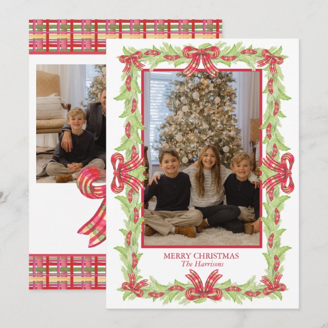 Weihnachten im Wasser Kariert Bow Garland (Vorne/Hinten)