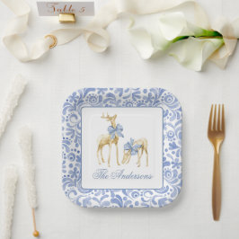 Weihnachten im Wasserbad Chinoiserie Bow Reindeer Pappteller
