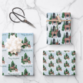 Weihnachten im Wasserfarben Geschenkpapier Set