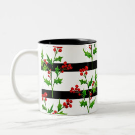 Weihnachten im Wasserfarben Holly Modern Strip Pat Tasse
