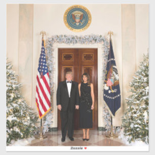 Weihnachten im Weißen Haus Donald Trump & Melania Aufkleber