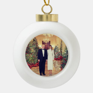 Weihnachten im Weißen Haus Präsident Donald Trump Keramik Kugel-Ornament