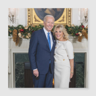 Weihnachten im Weißen Haus Präsident Joe Biden Fot Magnetkarte