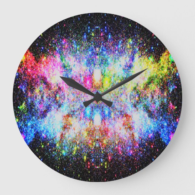 Weihnachten im Weltraum Große Wanduhr (Vorderseite)