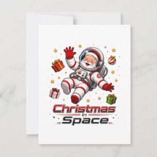 Weihnachten im Weltraum Santa Astronaut Süße Feier Mitteilungskarte