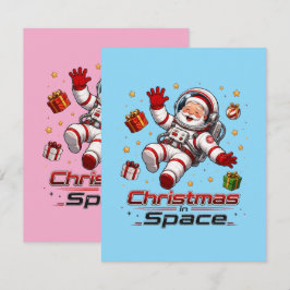 Weihnachten im Weltraum Santa Astronaut Süße Feier Mitteilungskarte