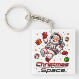 Weihnachten im Weltraum Santa Astronaut Süße Feier Schlüsselanhänger