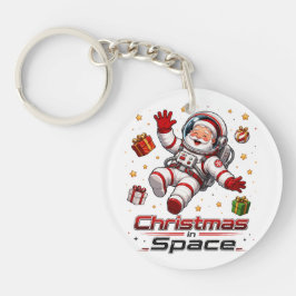 Weihnachten im Weltraum Santa Astronaut Süße Feier Schlüsselanhänger