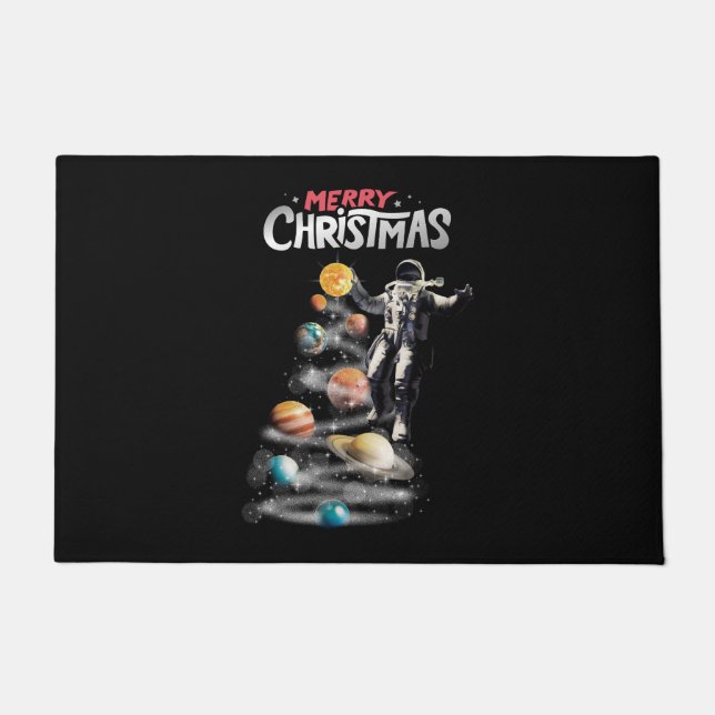 Weihnachten im Weltraumsolarsystem Astronaut Invit Fußmatte (Vorderseite)