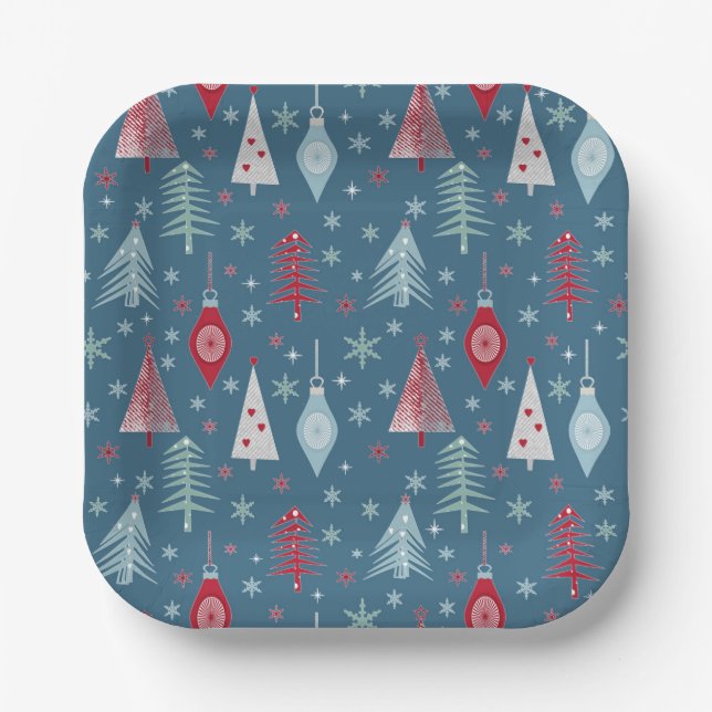 Weihnachten im Winter. Pappteller (Vorderseite)