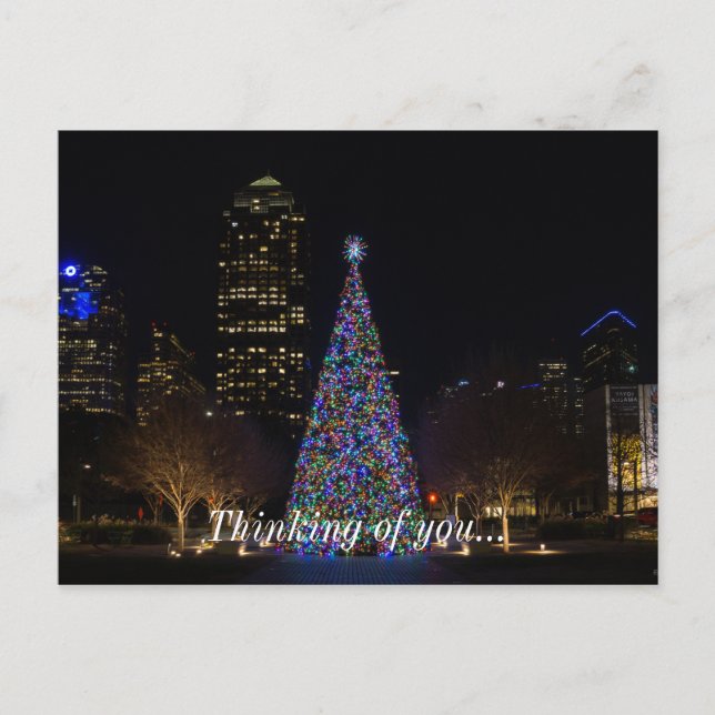 Weihnachten im Zentrum von Dallas Postkarte (Vorderseite)