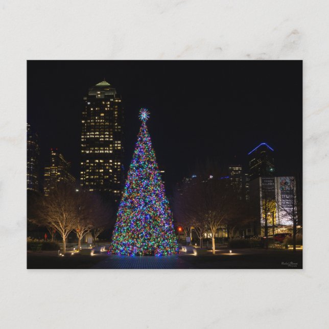 Weihnachten im Zentrum von Dallas Postkarte (Vorderseite)