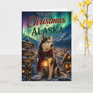 Weihnachten in Alaska Husky Winterdorf Nördlich Karte
