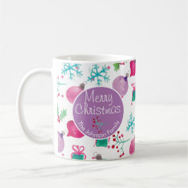 Weihnachten in Aquarellfarbe Handgemalte Muster Kaffeetasse