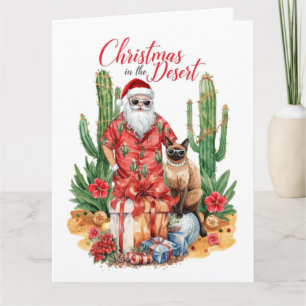 Weihnachten in Arizona mit Santa und Kaktus Karte